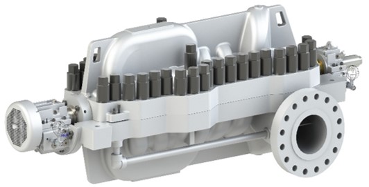 Complete official SCSK axially split multistage pump illustration
