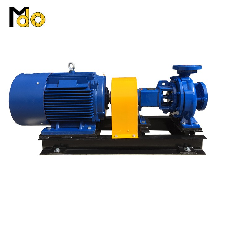 Complete Modo end-suction pump set with motor and yellow coupling guard
