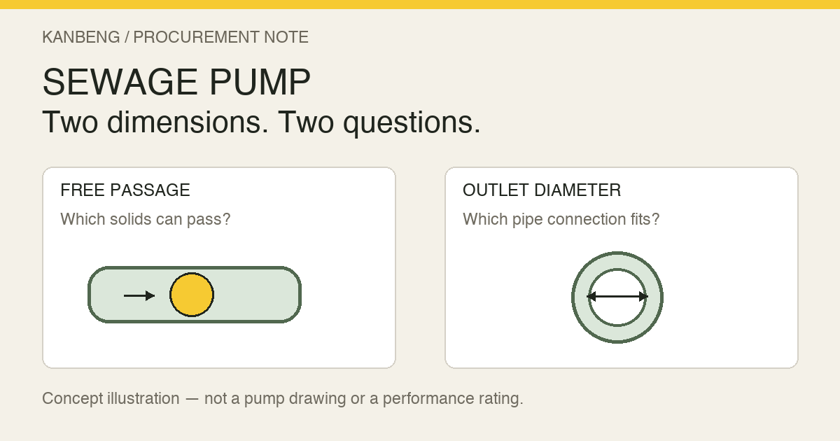 Sewage pump free passage vs outlet diameter: what to ask before buying