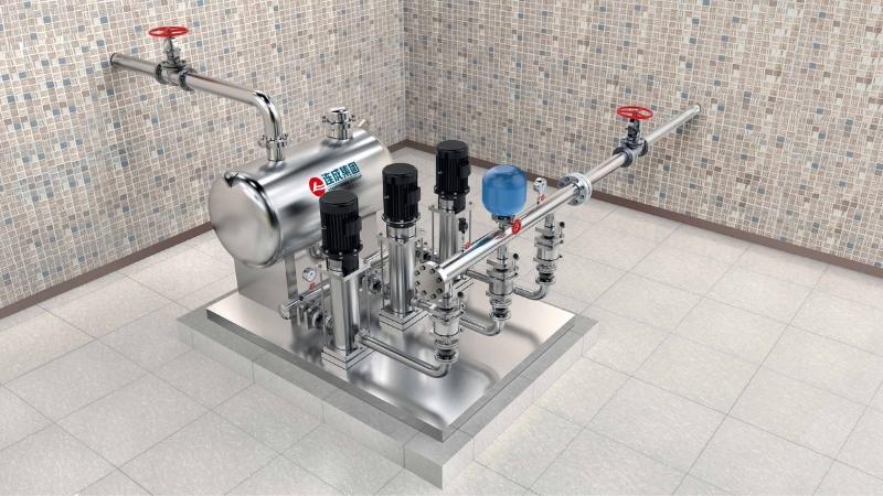 Liancheng ZWL water-supply equipment in a pump-room illustration, official catalogue image