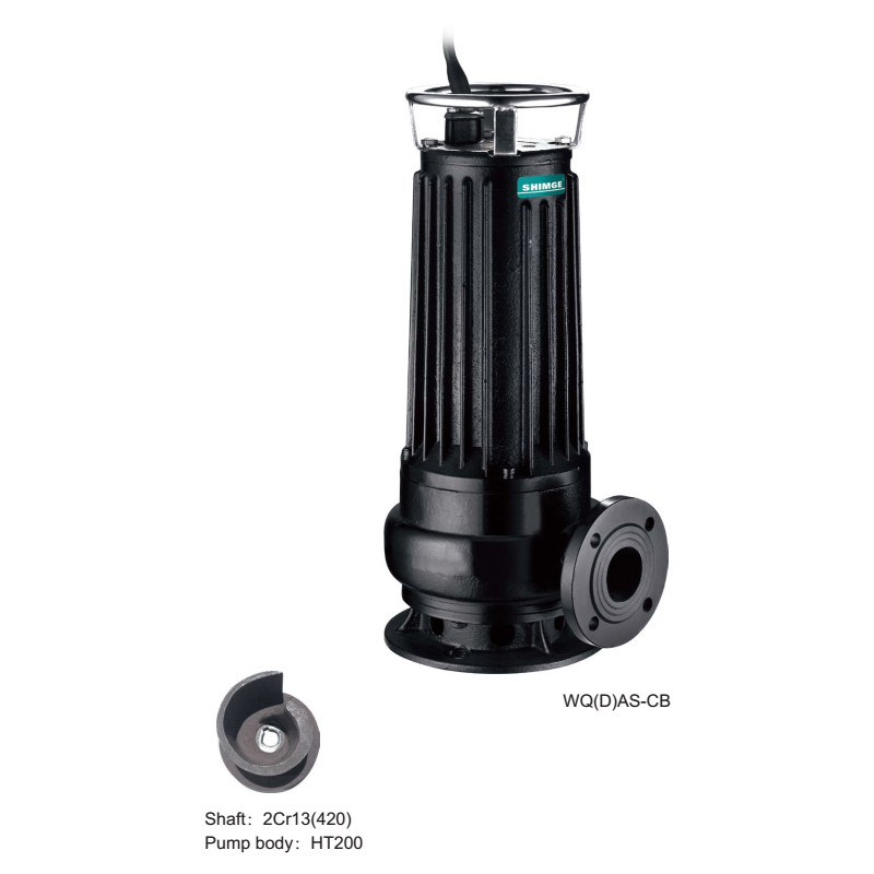 Shimge WQ(D)AS-CB sewage cutter pump with cutter detail, official product image